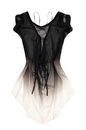 Blumarine asymmetric ruffle-flounce silk dress